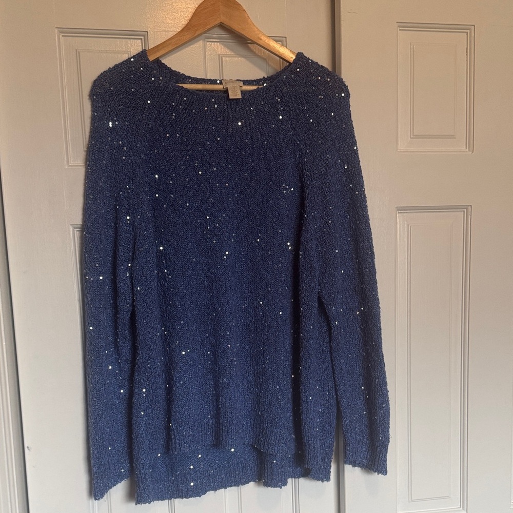 Chico's Navy Blue Speckled Sweater